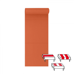 3 en 1 : Chemin de table, Tête à tête, Set de table 48 x 48 - 48 ML
(non tissé 72 gr aspect peau de pêche) couleur:Orange 2