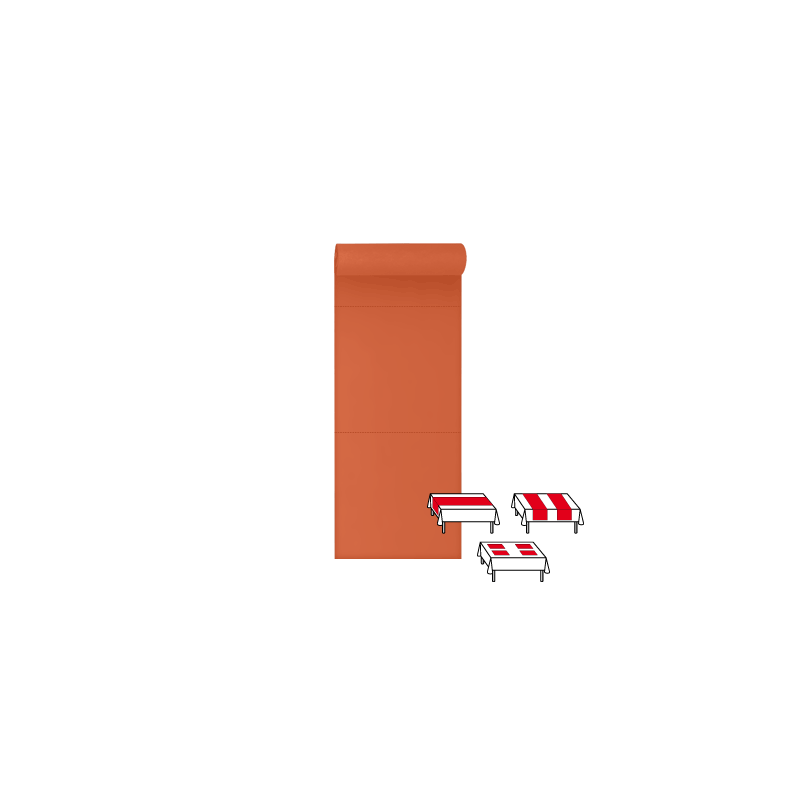 3 en 1 : Chemin de table, Tête à tête, Set de table 48 x 48 - 48 ML
(papier 80 gr) couleur:Orange 2