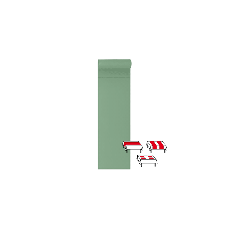3 en 1 : Chemin de table, Tête à tête, Set de table 40 x 61 - 48 ML 
(papier 80 gr) couleur:Pistache