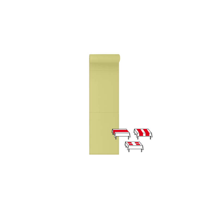 3 en 1 : Chemin de table, Tête à tête, Set de table 40 x 61 - 48 ML 
(papier 80 gr) couleur:Paille