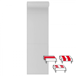 3 en 1 : Chemin de table, Tête à tête, Set de table 40 x 61 - 48 ML 
(papier 80 gr) couleur:Blanc