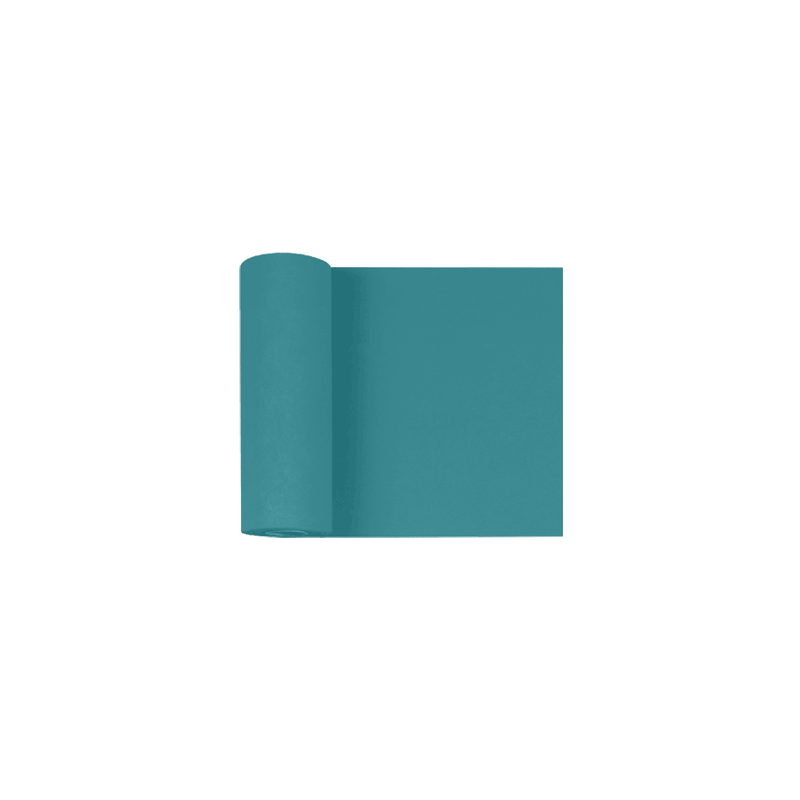 Chemin de table uni
30 x 50 ML
(non tissé 72 gr aspect peau de pêche) couleur:Turquoise