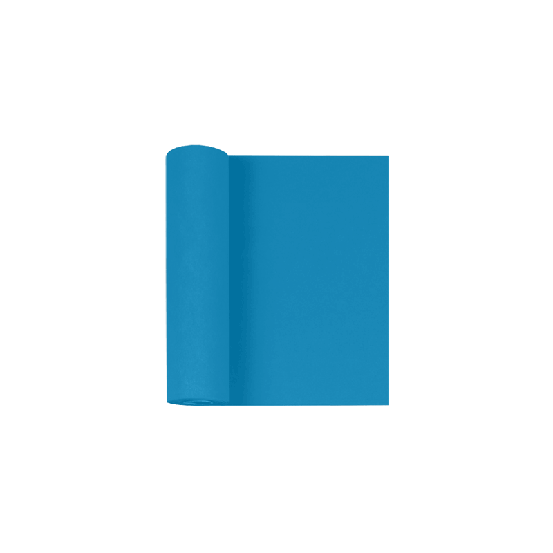 Chemin de table uni 
48 x 50 ML 
(non tissé 72 gr aspect peau de pêche) couleur:Bleu lagon