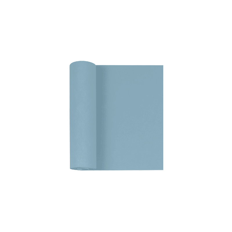 Chemin de table uni 
48 x 50 ML 
(non tissé 72 gr aspect peau de pêche) couleur:Bleu ciel