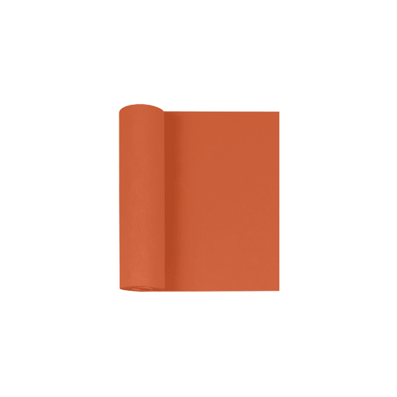 Chemin de table uni 
48 x 50 ML 
(non tissé 72 gr aspect peau de pêche) couleur:Orange 2