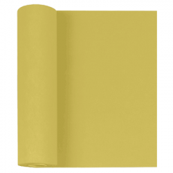 Chemin de table uni 
48 x 50 ML 
(non tissé 72 gr aspect peau de pêche) couleur:Jaune d'or
